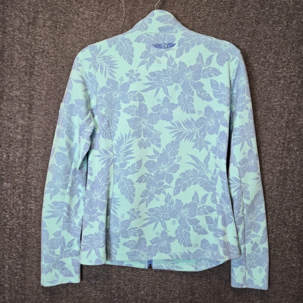 Women's Medium Straight Down Paradise Golf Jacket Floral Blue Logo* - Picture 8 of 10